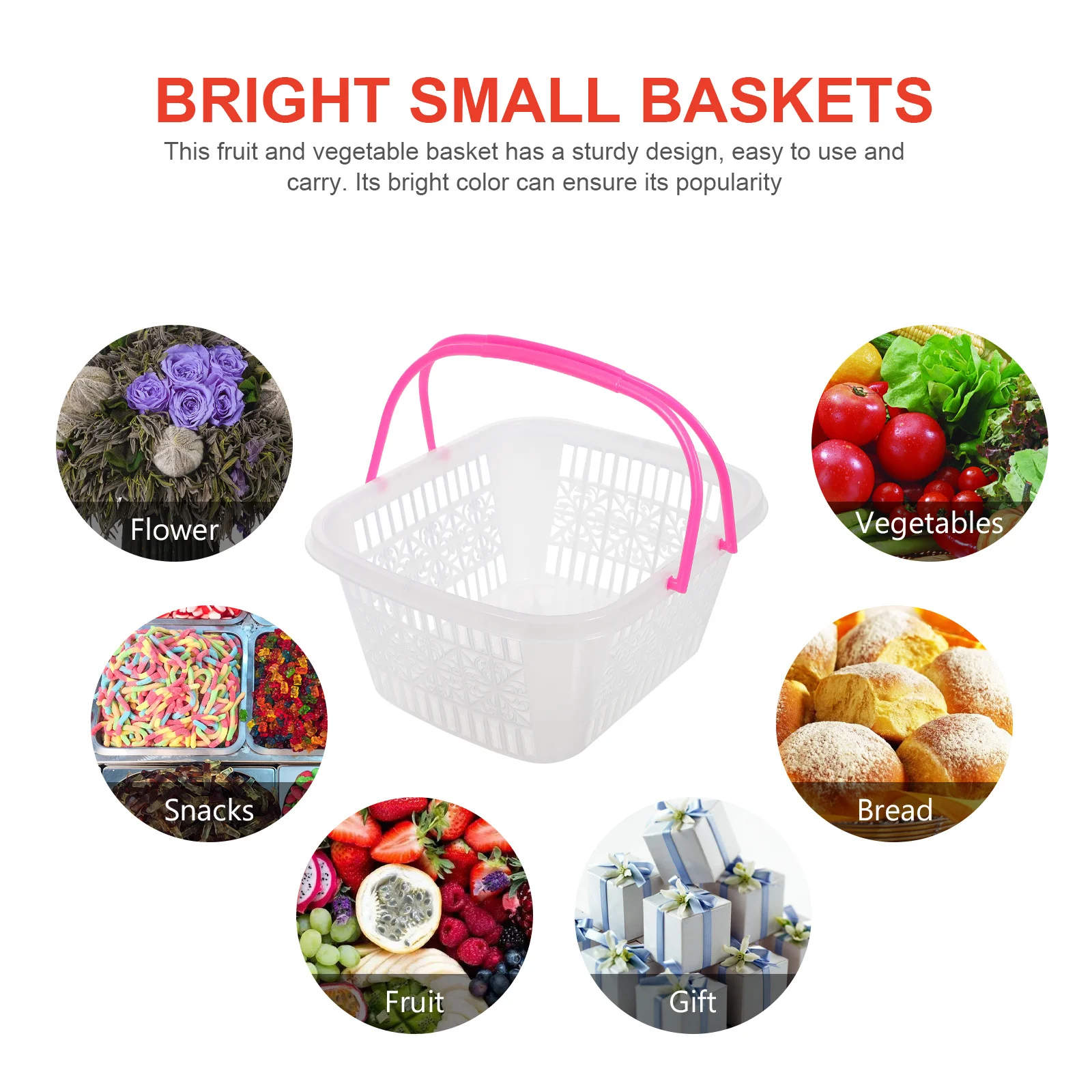 

Plastic Fruit Basket Market Baskets Produce Farmers Boxes Picking Small Bulk Storage