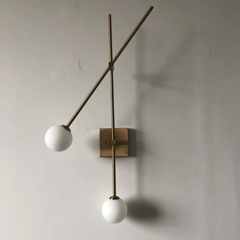 Imagem -05 - Minimalismo Nórdico Conduziu a Luz da Parede Lâmpada de Cabeceira Quarto Preto Bola Vidro Ferro Dourado Iluminação Interior Decoração Casa Revolve Arandelas