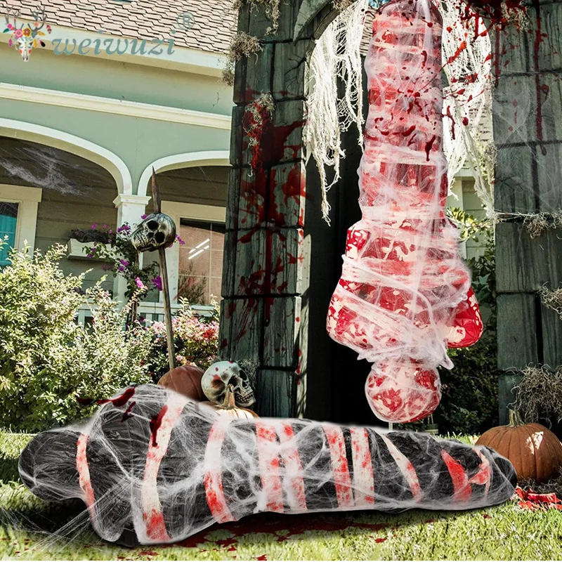 Halloween Accessories Horror Fake Corpse Props Bloody Gauze Wrapped Dead Creepy Haunted House Yard Outdoor Indoor Decoration
