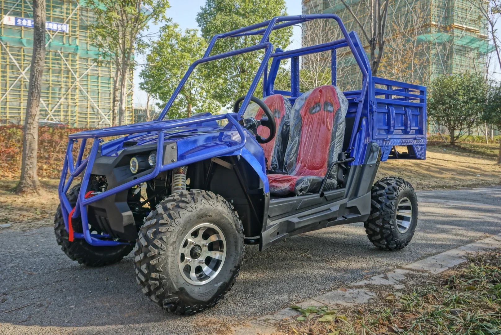 大人用トレーラー付き電動ATV,クワッドバイク,ブラシレスハブモーター,リチウムモーター,自動クランプ,シャフトドライブ,2200W, 60V, 50Ah