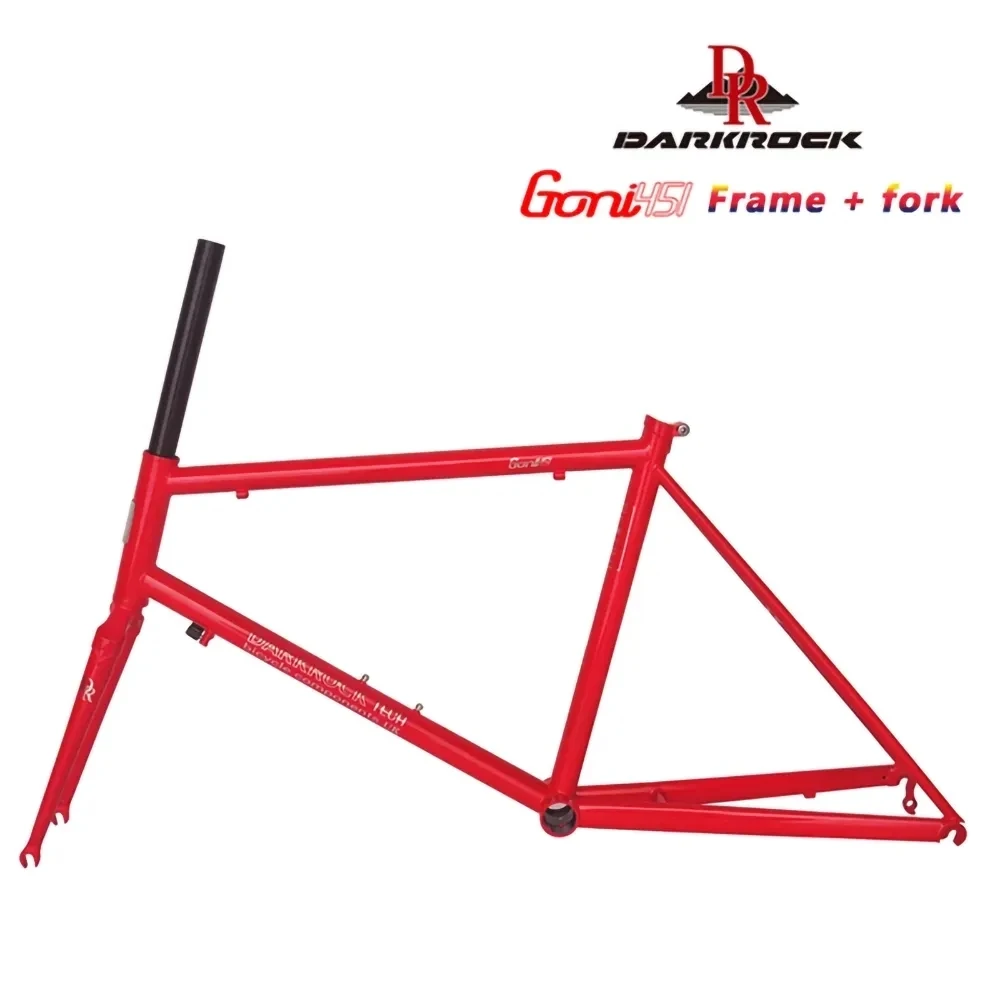 22\'\' DARKROCK GONI 451 Road City Bike Velo Frame and Fork CR-MO 4130 Steel Classic Chrome Bicycle Parts