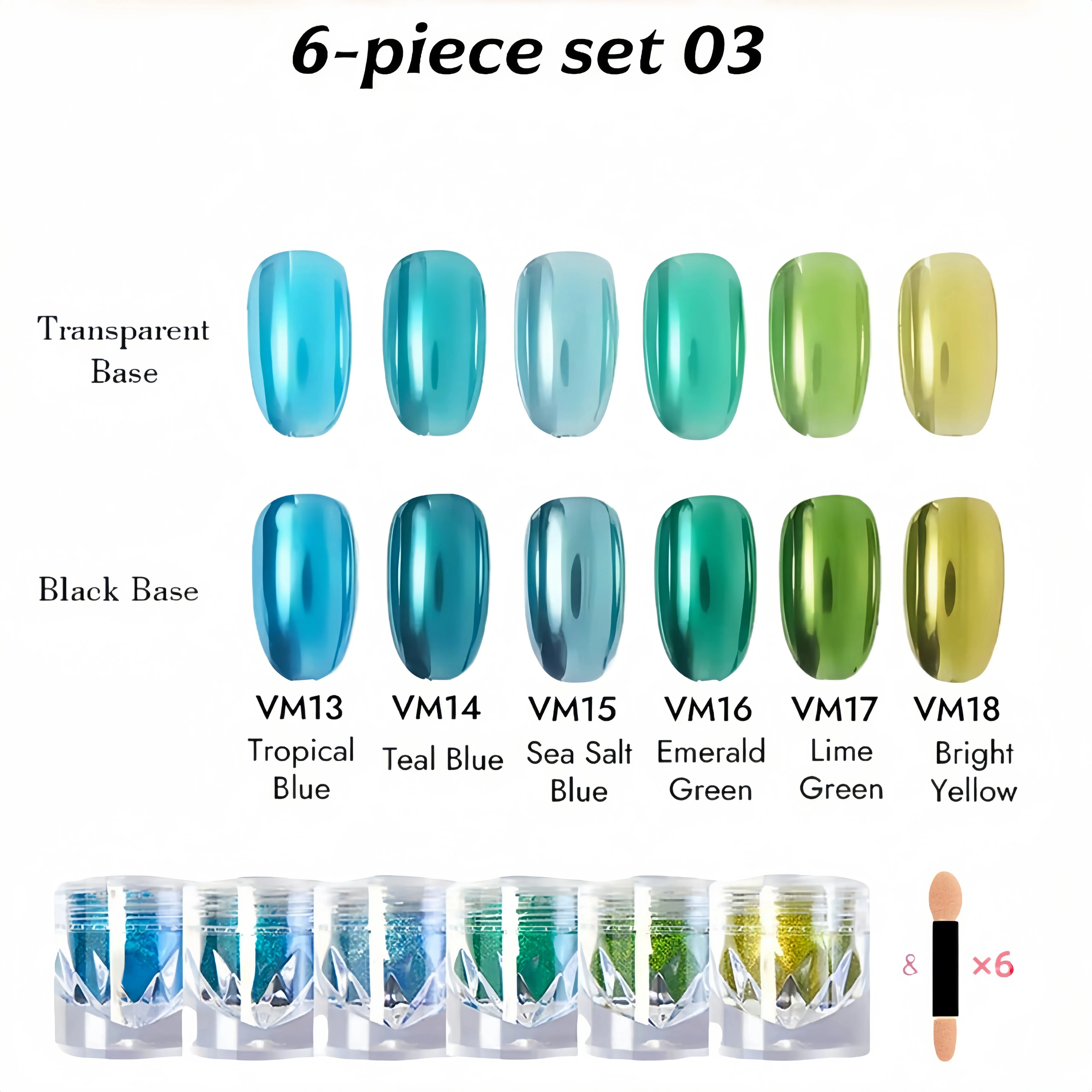 1/8 stuks hoge diamant fles magische spiegel poeder zilver rose goud heldere wrijving coating nagellak lijm nail art creatie K2Y ﻿