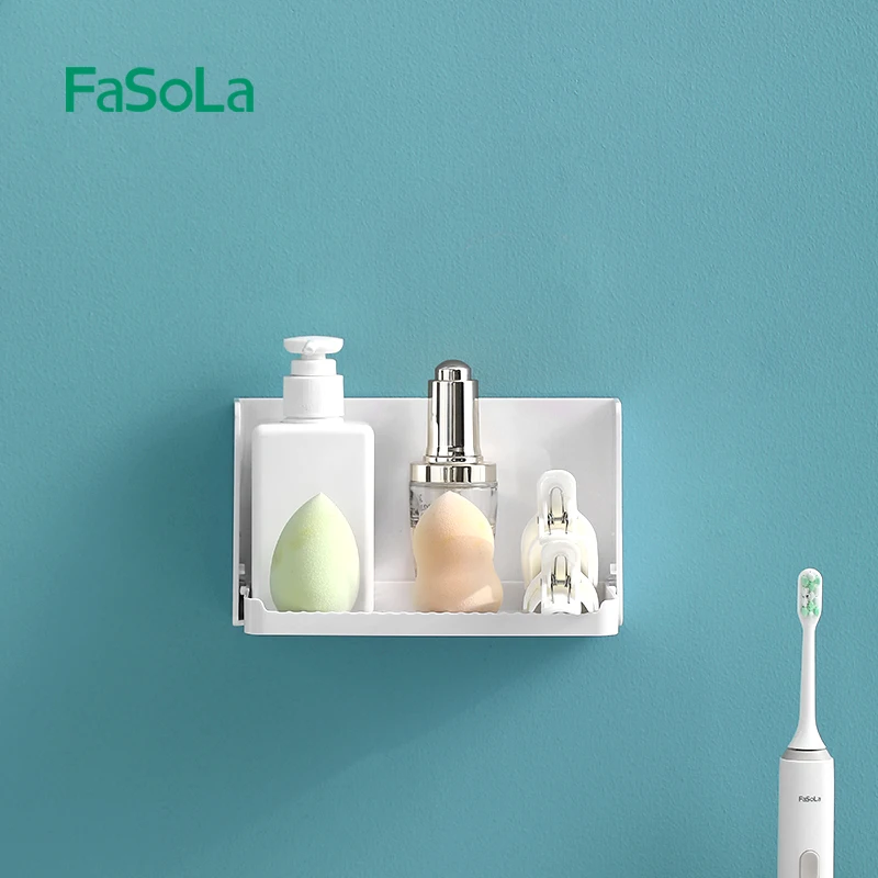 FaSoLa Floating Shelf For Wall Foldable Bathroom Organizer Shelf Wall Mount Shelf For Phone Remote Adhesive Folding Shelf