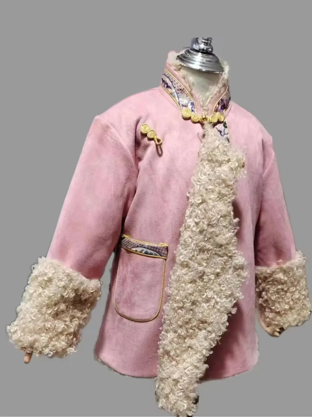 Nowa tybetańska odzież dziecięca wyściełana bawełną odzież męska i damska ten sam zimowy aksamitny top ciepła kurtka