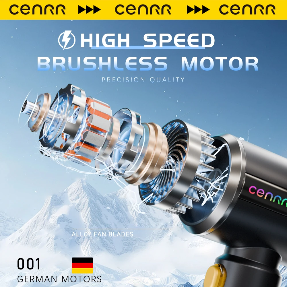 CENRR New Battery Level Display Car Vacuum Cleaner 7500mAh Home Man Christmas Gift Powerful Portable HandHeld Car Cleaner