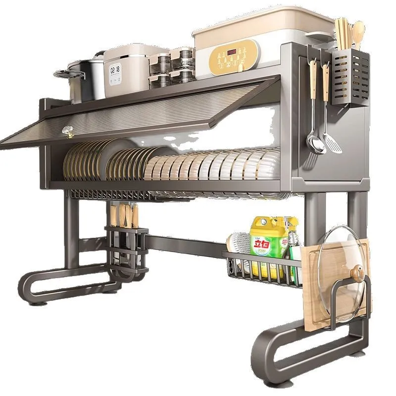 

Stainless steel, kitchen, sink, shelves, multi-function, dishes, storage