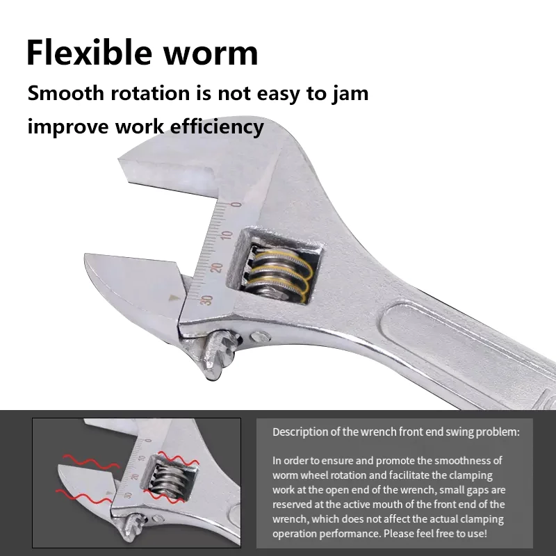Adjustable Wrench Light weight Large Opening Short Handle Multifunctional Wrenchs