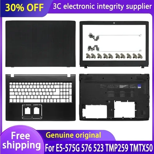 Nuevo para Aspire E5-575 E5-575G E5-523 E5-553 E5-576 LCD contraportada bisel frontal reposamanos cubierta inferior bisagras superiores TMP259 TMTX50