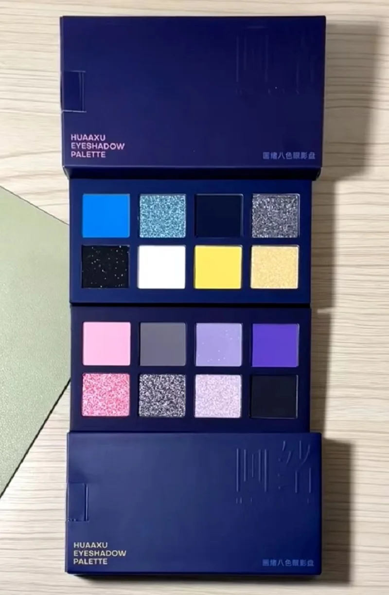 HUAAXU 8 色アイシャドウトレイパールマットアイメイクアップパープルブルーブラックアイシャドウ