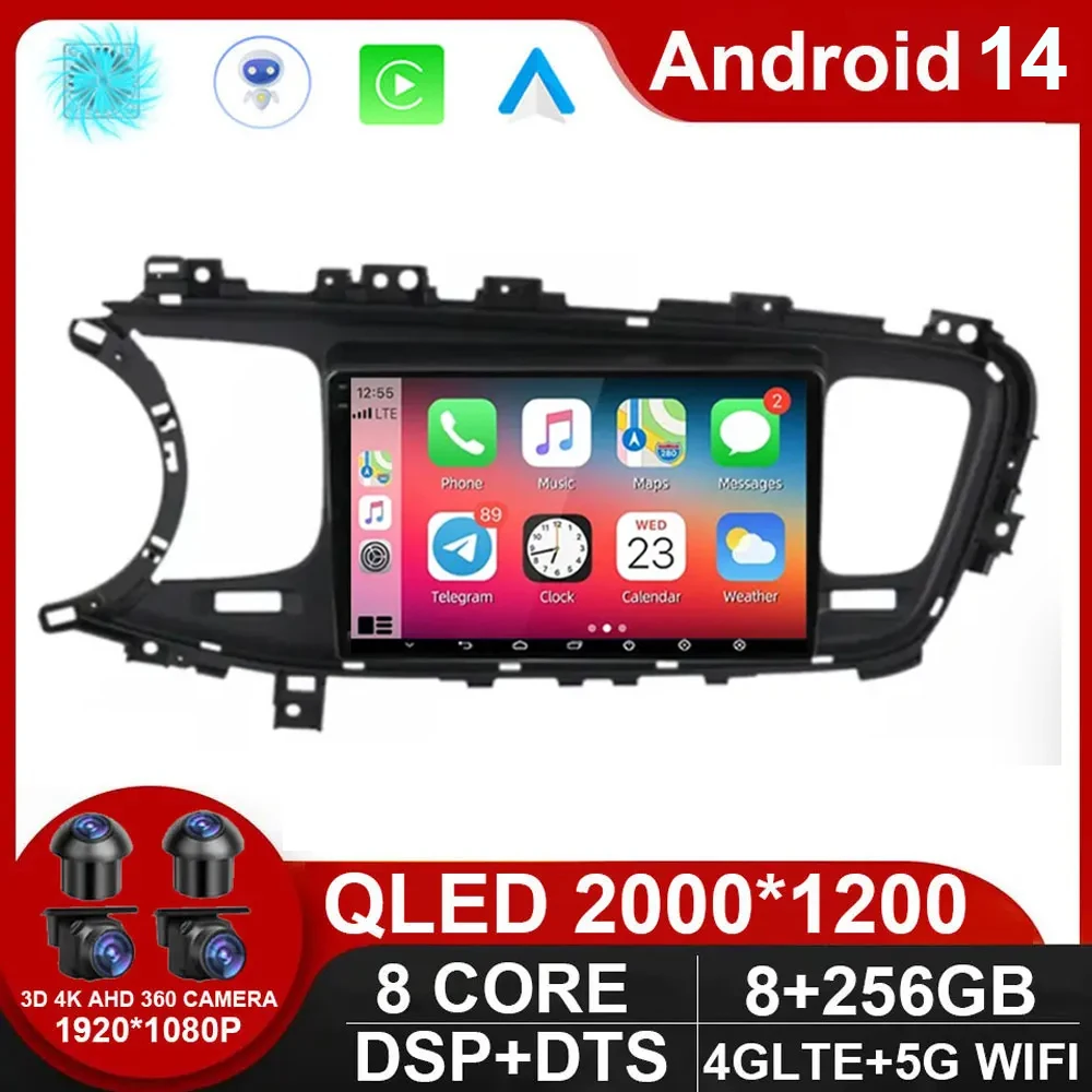 

Car Radio Android Auto For KIA Optima K5 2013 - 2015 GPS Navi Multimedia Player Stereo QLED Carplay HU No 2 Din 2din DVD