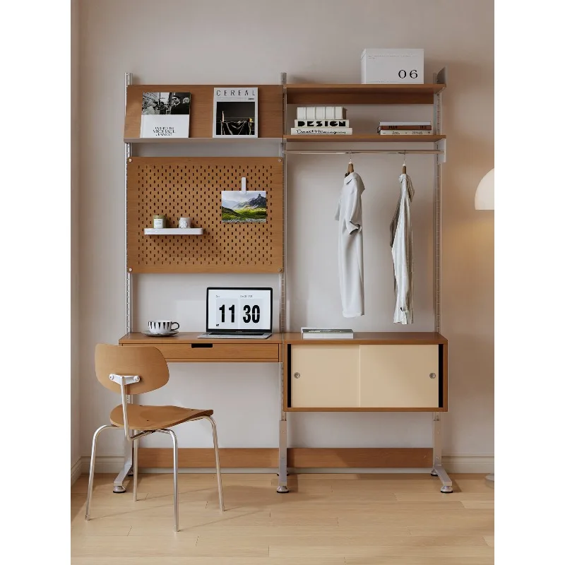 

Yuan retro wall system no punching shelf floor bookshelf living room partition rack baffle