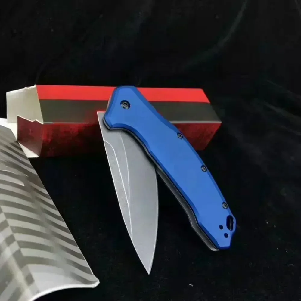 KS 1776 EDC Folding Portable Knife Aluminum Blue Handles 8Cr13Mov Blade Military Tactical Camping Hunting Outdoor Hand Knives