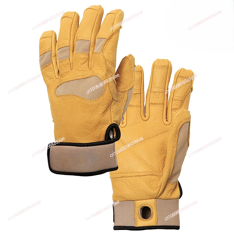 Rock Climbing Wear-resistant Full Sheepskin Protection Rescue Operation Protective Gloves