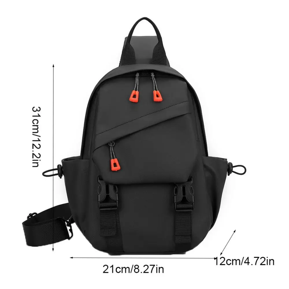 Nylon Men's Chest Bag Breathable Multi Functional Outdoor Shoulder Bag Large Capacity Adjustable Strap Sports Walking Bag Travel
