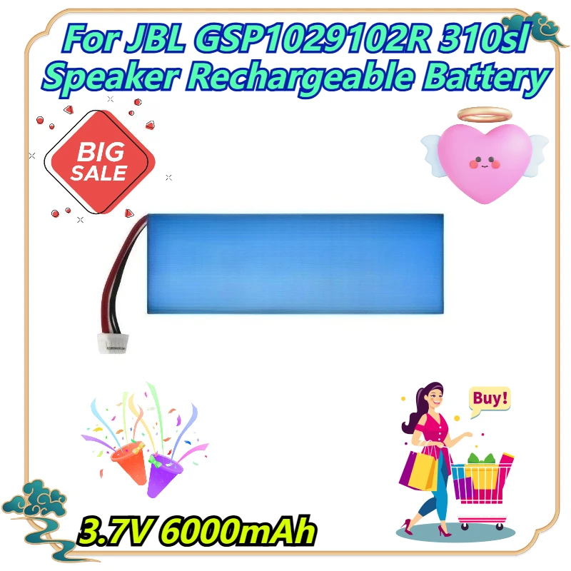 

3.7V 6000mAh For JBL GSP1029102R 310sl Speaker Rechargeable Battery