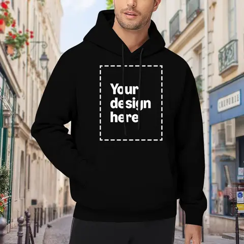 Custom Printed Hoodie | Personalized Chest/Back Design Hooded Sweatshirt | Unisex Heavyweight Pullover Hoodie Printed in USA Bul