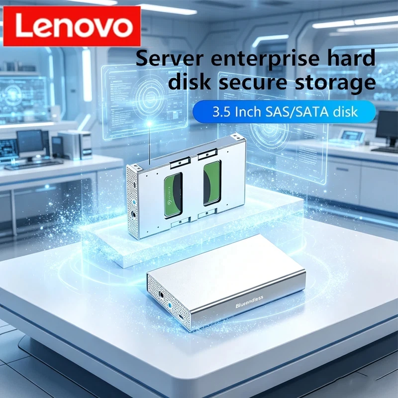 

Lenovo USB-C SAS/SATA HDD Enclosure 2.5/3.5 Inch External Hard Drive Case 5Gbps High Speed Data Transmission Large Capacity