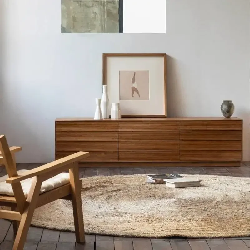 Brown Decoration Tv Cabinet Drawers Wood Design Storage Modern Tv Cabinet Apartments Lounges Mueble De Tv Furniture For Home