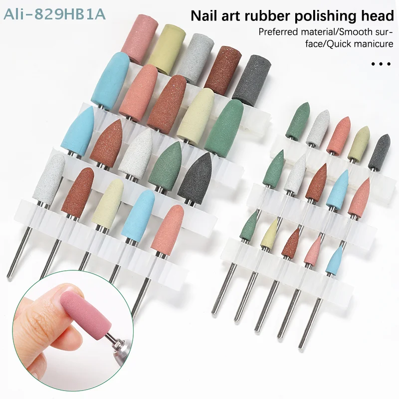 5 STKS Professionele Rubber Nagelpolijsten Bits Siliconen Boor Rotary Burr Head Cuticle Clean File Voor Nail Art Salon Manicure