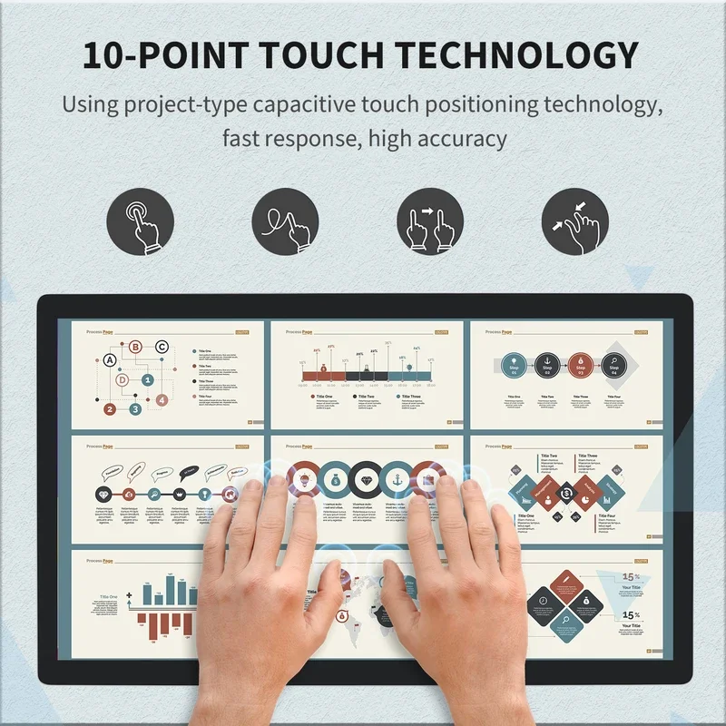 21.5 23.8 27 นิ้ว Touch Screen Monitor Pc Touchscreen Monitor อุตสาหกรรม Android Window 10 All In One Pc สําหรับ Commercial