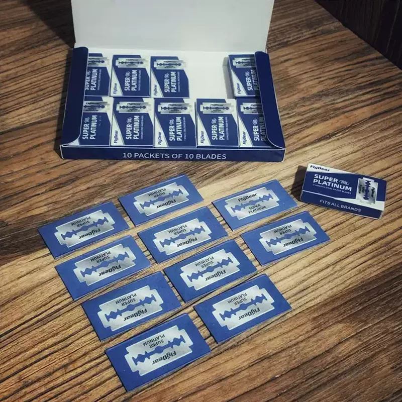 

Мужские безопасные лезвия, старомодные ручные двусторонние лезвия для бритвы, профессиональная нержавеющая сталь для парикмахерского инструмента