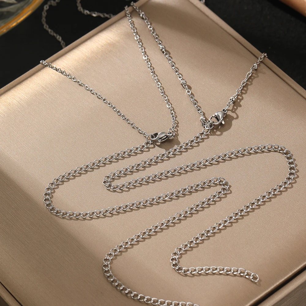 الفولاذ المقاوم للصدأ الخصر سلسلة الموضة الحد الأدنى تصميم جديد الخصر سلسلة رائعة الطبقات سلسلة الخصر سلسلة للنساء مجوهرات #4