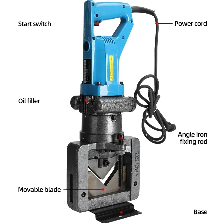 

JP-60 Hydraulic Angle Steel Cutting Machine Portable Flat Iron Angle Iron Cutting Machine Punching and Cutting Angle Chamfer