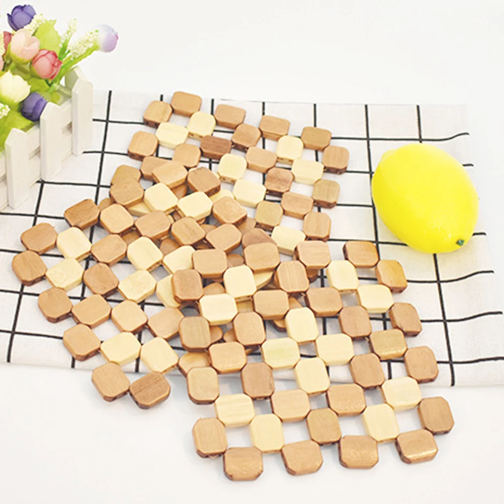 

Dinner Mats Insulated Bamboo Placemat -slip Placemats Square Non-slip Dish Heat Insulation Table