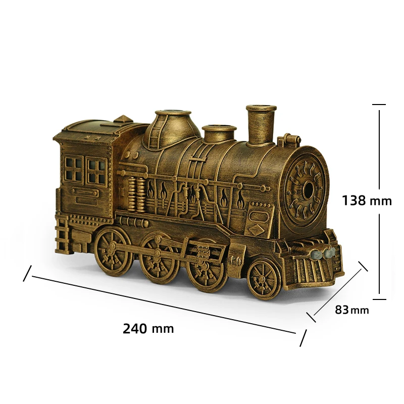 Creative Vintage Train Locomotive Air Humidifier Aromatherapy Diffuser Sprayer with Jellyfish Smoke Ring /Essential Oil Set image 6