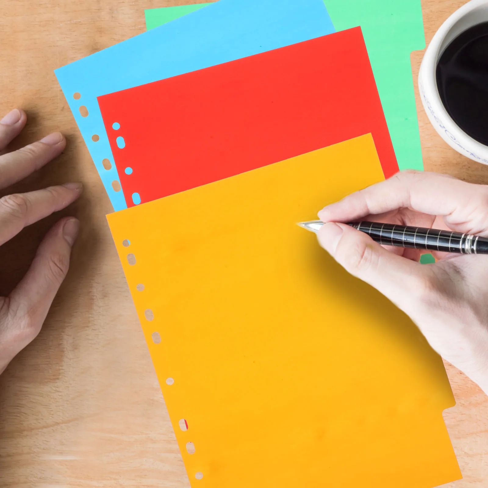 

15 Pcs A4 PP Plastic Classification Pages Blank Tabs File Dividers Binder ganizers Mixed Colors Detachable Index Labels