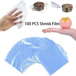 Saco de PVC transparente Heat Shrink, Filme de selagem a quente anti-oxidação, Sacos de armazenamento para sabão, azul, poeira, casa, 100pcs