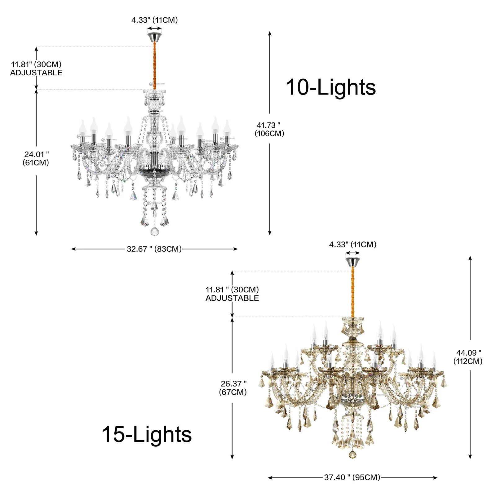 Imagem -06 - Ridgeyard 418 Braços k9 Lustre de Cristal Moderno Luxo Boutique Estilo Country para Corredor Sala Estar Sala de Jantar Quarto Casa Luz