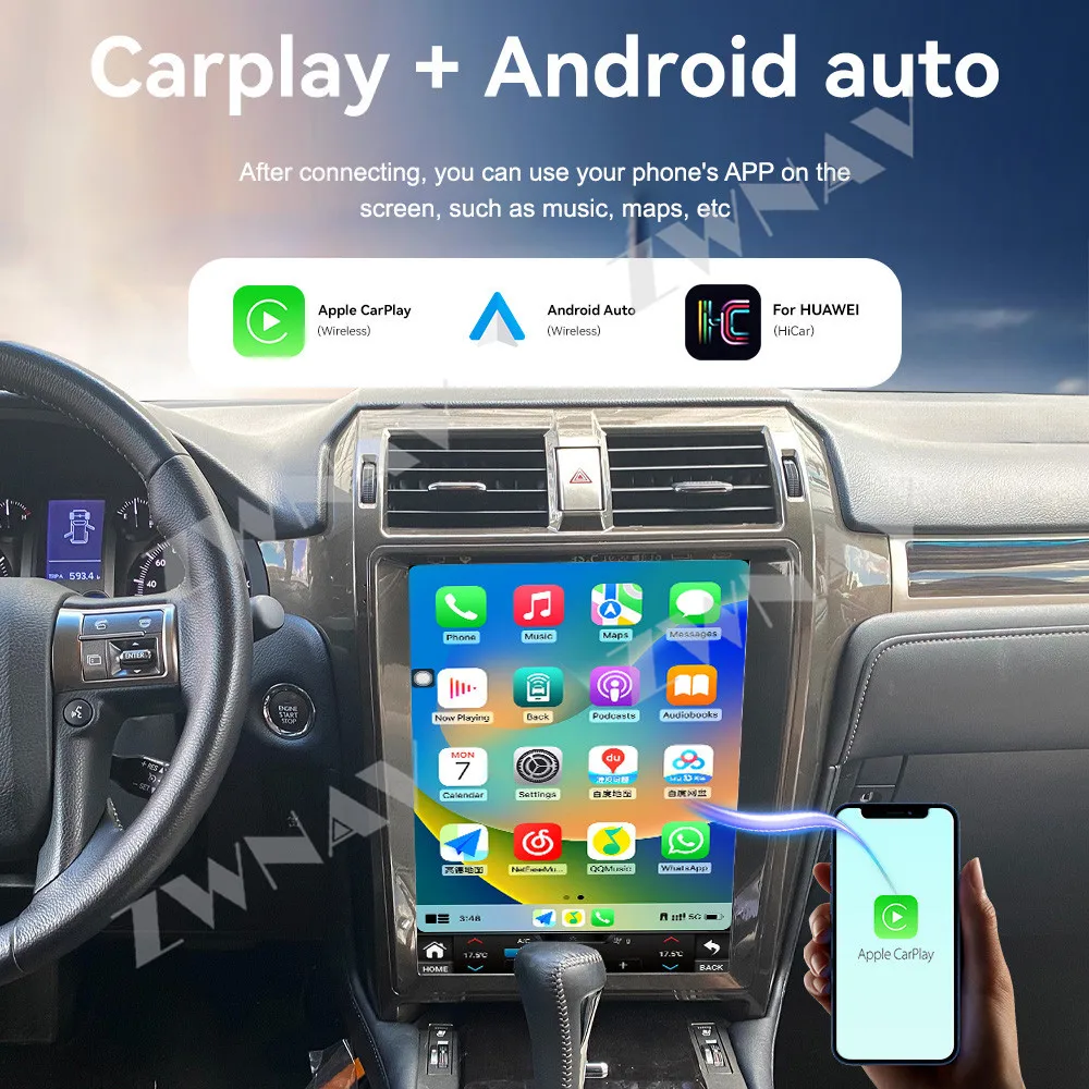 

15 Inch Touch Screen Wireless Carplay Autoradio Stereo For Lexus GX460 2010-2019 Android 14 Car Radio GPS Navigation Head Unit