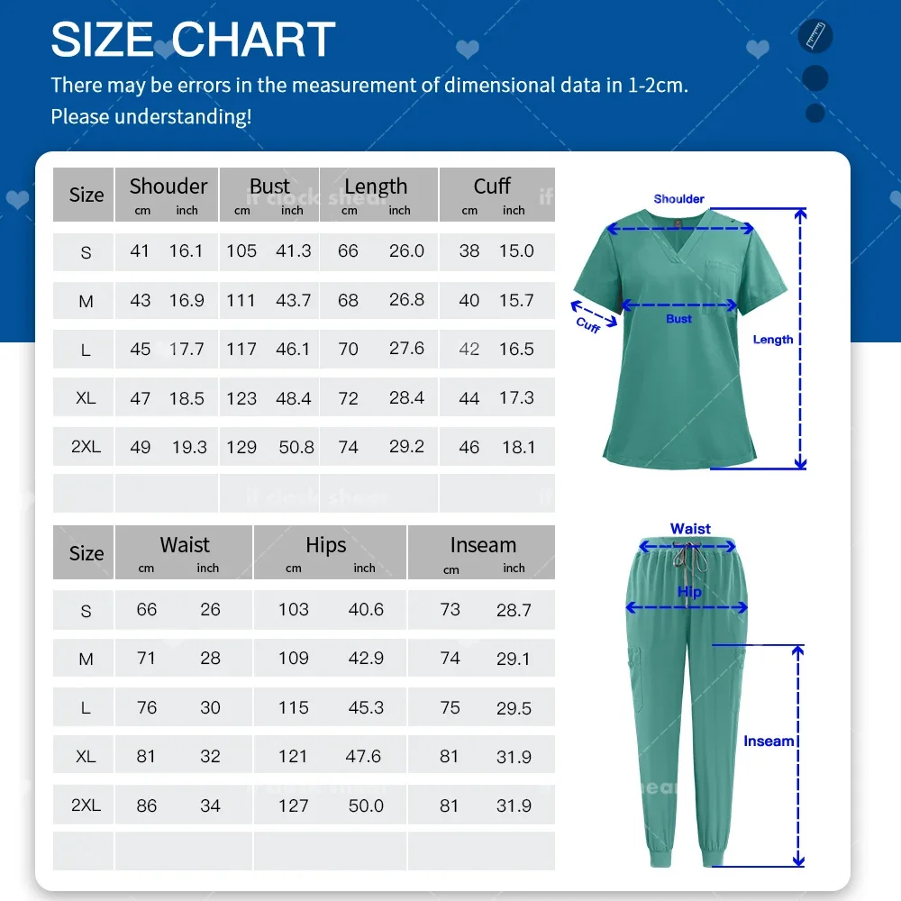 Ternos de enfermagem de mulheres, uniformes hospitalares, tops e calças, médico, atacado, alta qualidade, venda quente