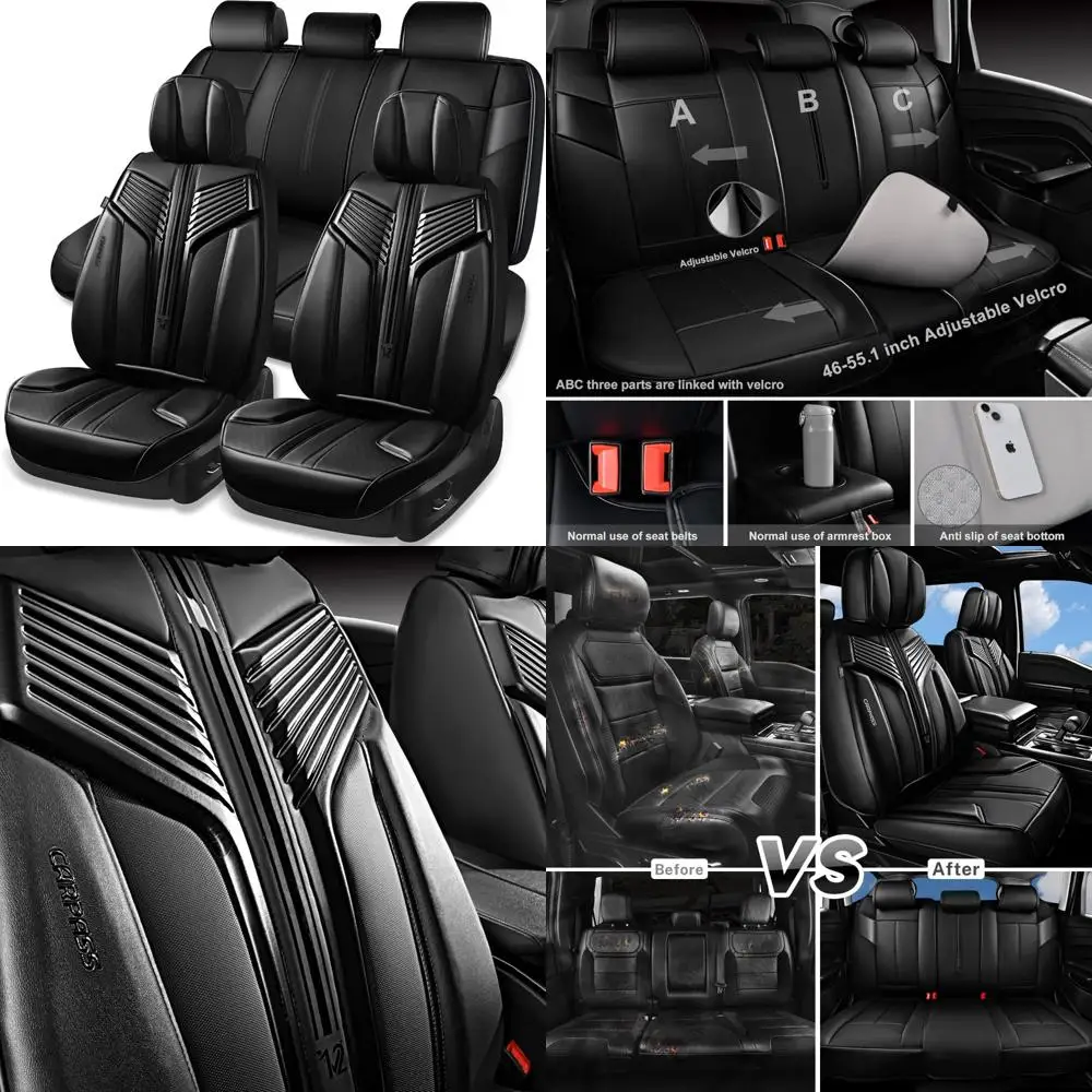 

Seat Spin Waterproof Car Seat Cover for Leather & Cloth Seats, Universal Fit Anti-Slip Bucket Seat Protector for Auto, SUVs, Tru