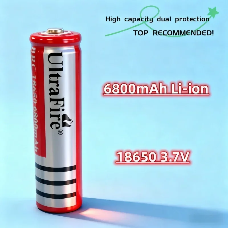 

️ ‍ Литий-ионный аккумулятор 18650, 3,7 В, 6800 мАч, перезаряжаемый, для светодиодного фонарика