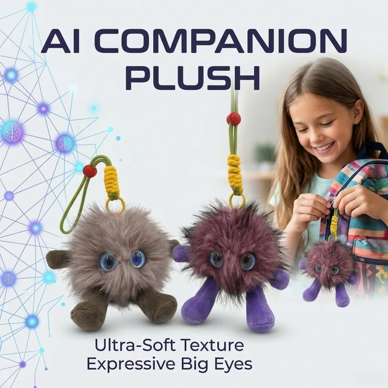 Smart AI Plush Robot w/LED Eyes & Voice Control,Interactive Smart Toy USB Rechargeable Companion for Kids Gifts/Smart Home