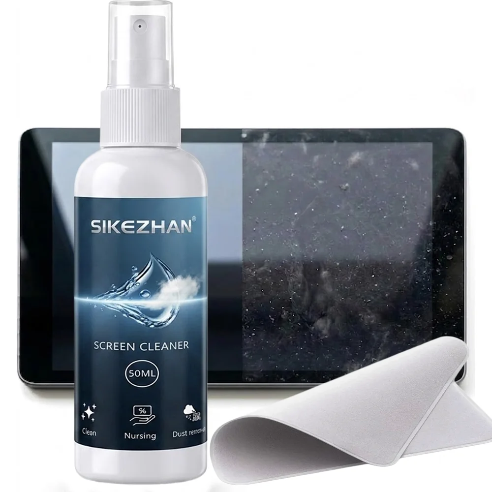 SIKEZHAN Screen Cleaner Spray 5eml Kit with Microfiber Cloth for Phone LaptopTablet TV Display Glasses Dust Removal Cleaning