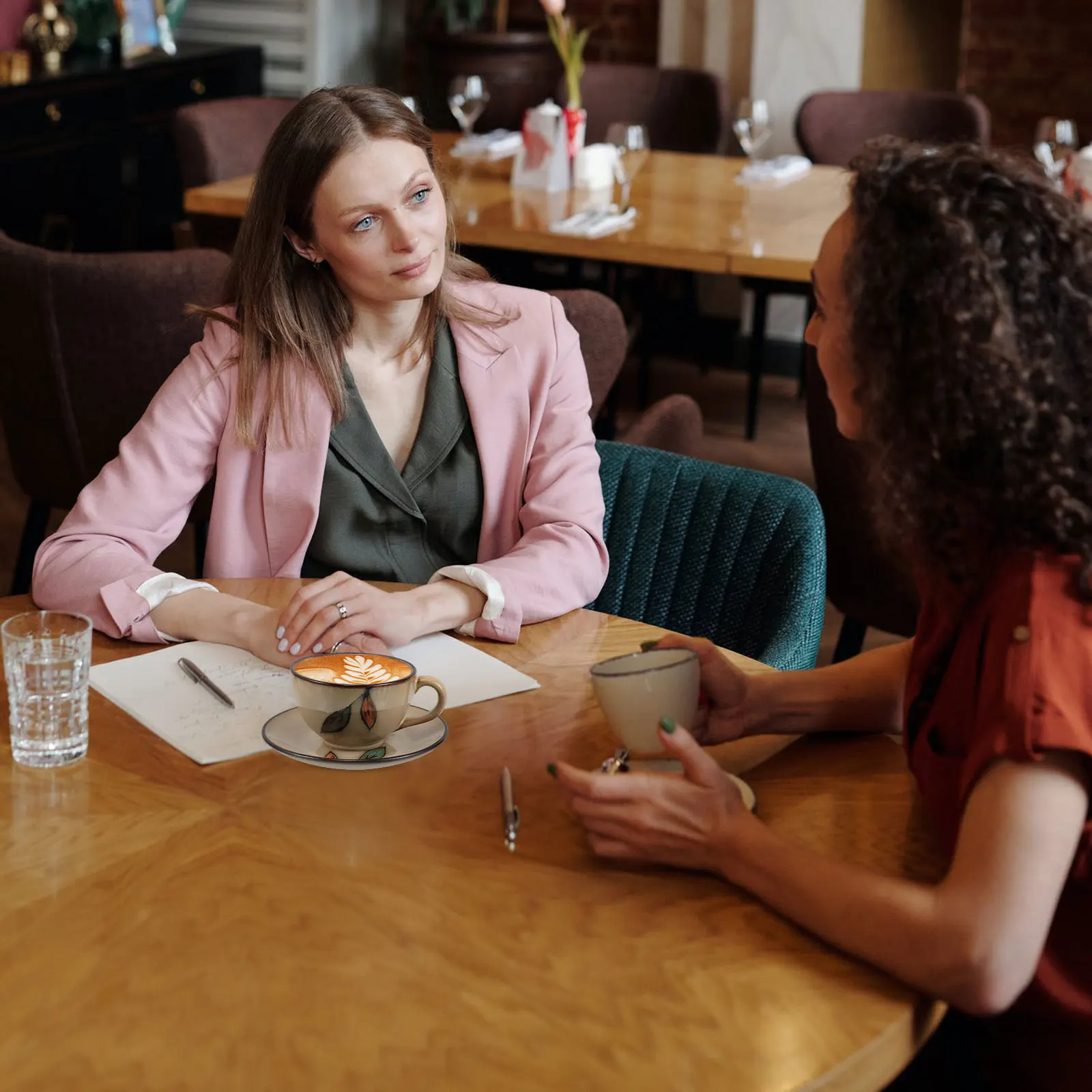 

Espresso Cups Japanese Coffee Mug Cute with Saucer Ceramics Afternoon Tea Beige Elegant