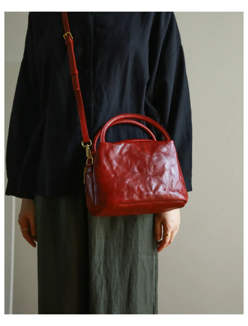 PNDME Vintage handgefertigte Damen-Handtasche aus erstklassigem Rindsleder, modische Designer-Luxus-Umhängetasche aus echtem Leder für Frauen. – Detail 17