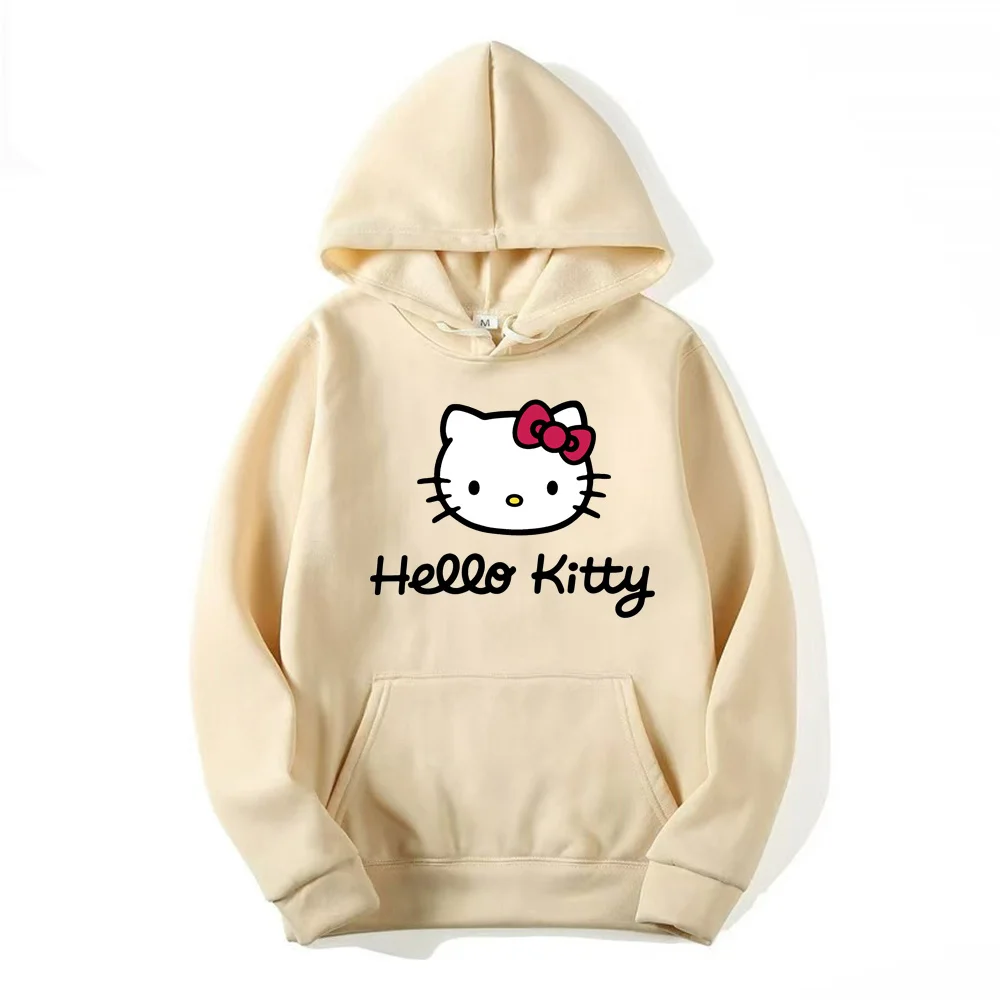 Hello Kitty Autumn Womens Hoodie Long-Sleeved Women\'s Sweatshirts Y2k Hoodies Clothes Casual Female Hoodies Sweatshirt Hot Sale