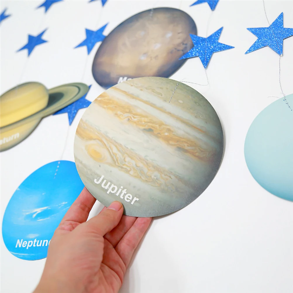

1 set 1 Set Planet-Themed Bunting Party Decor Birthday Celebration Paper Banner Stage Background Supplies Assorted Color