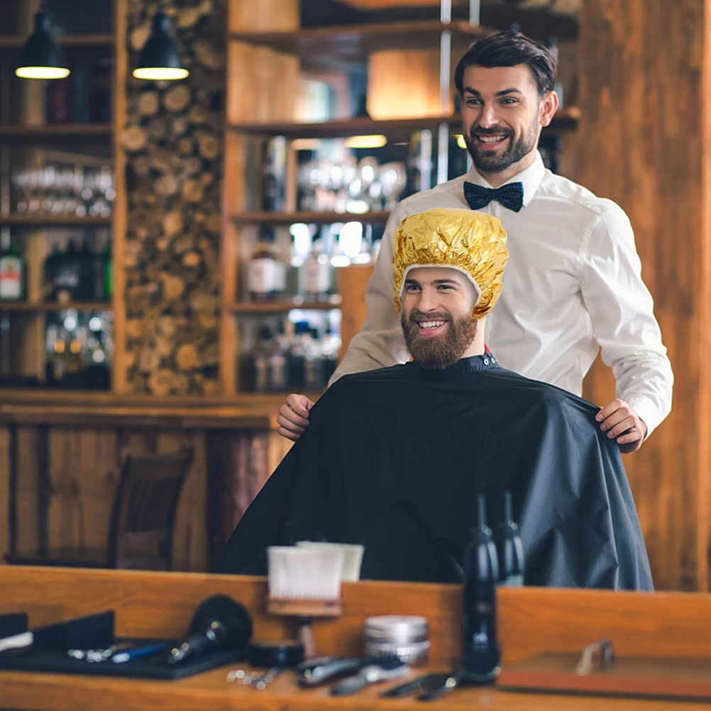 

12pcs Heat Shield Cap Reusable Aluminum Foil for Deep Conditioning Hair Processing Thermal Elastic Salon Cap Hat