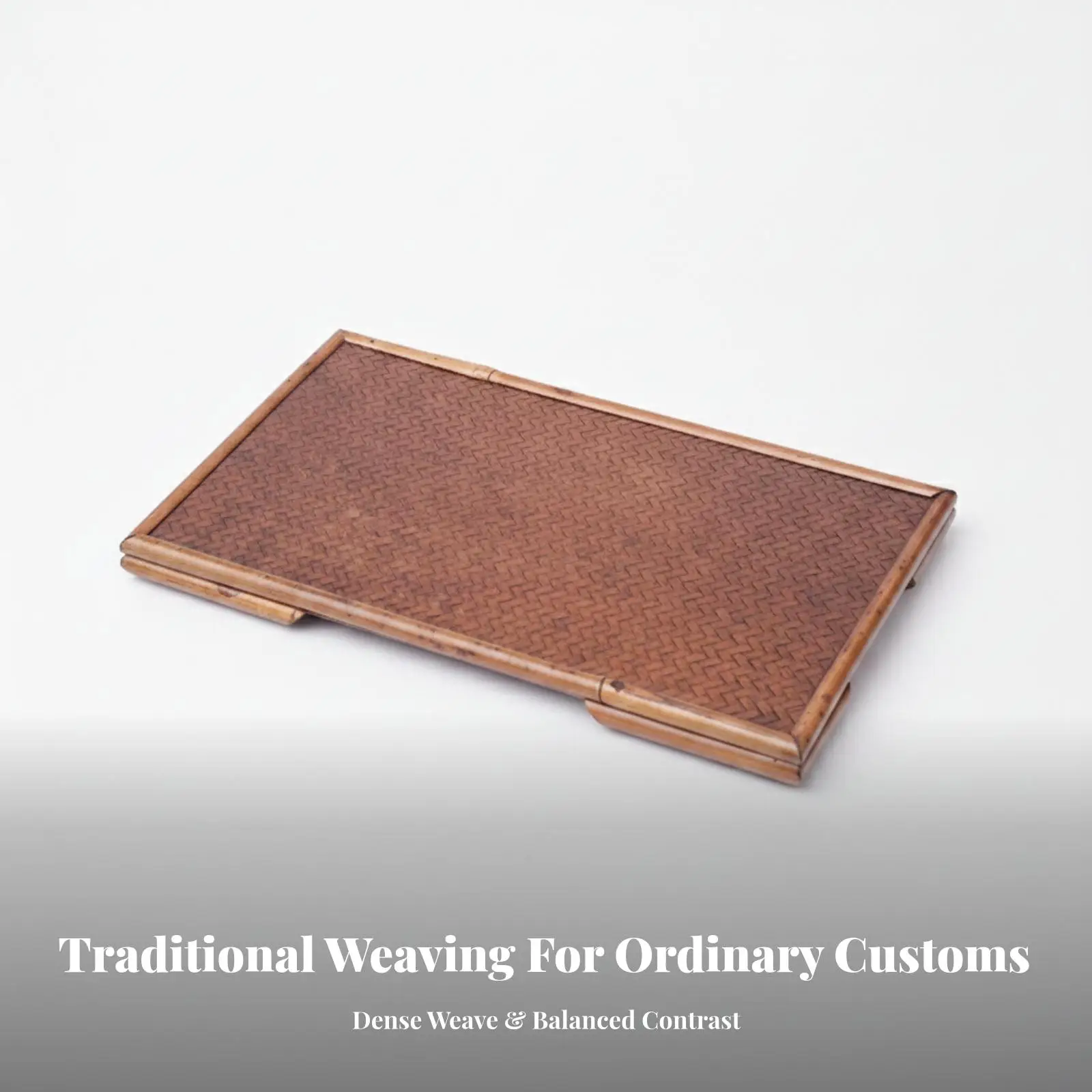 Serving Tray with Raised Bamboo Frame Low-Profile Tabletop Design, Versatile, Bamboo Serving Tray, for Relaxed Gatherings