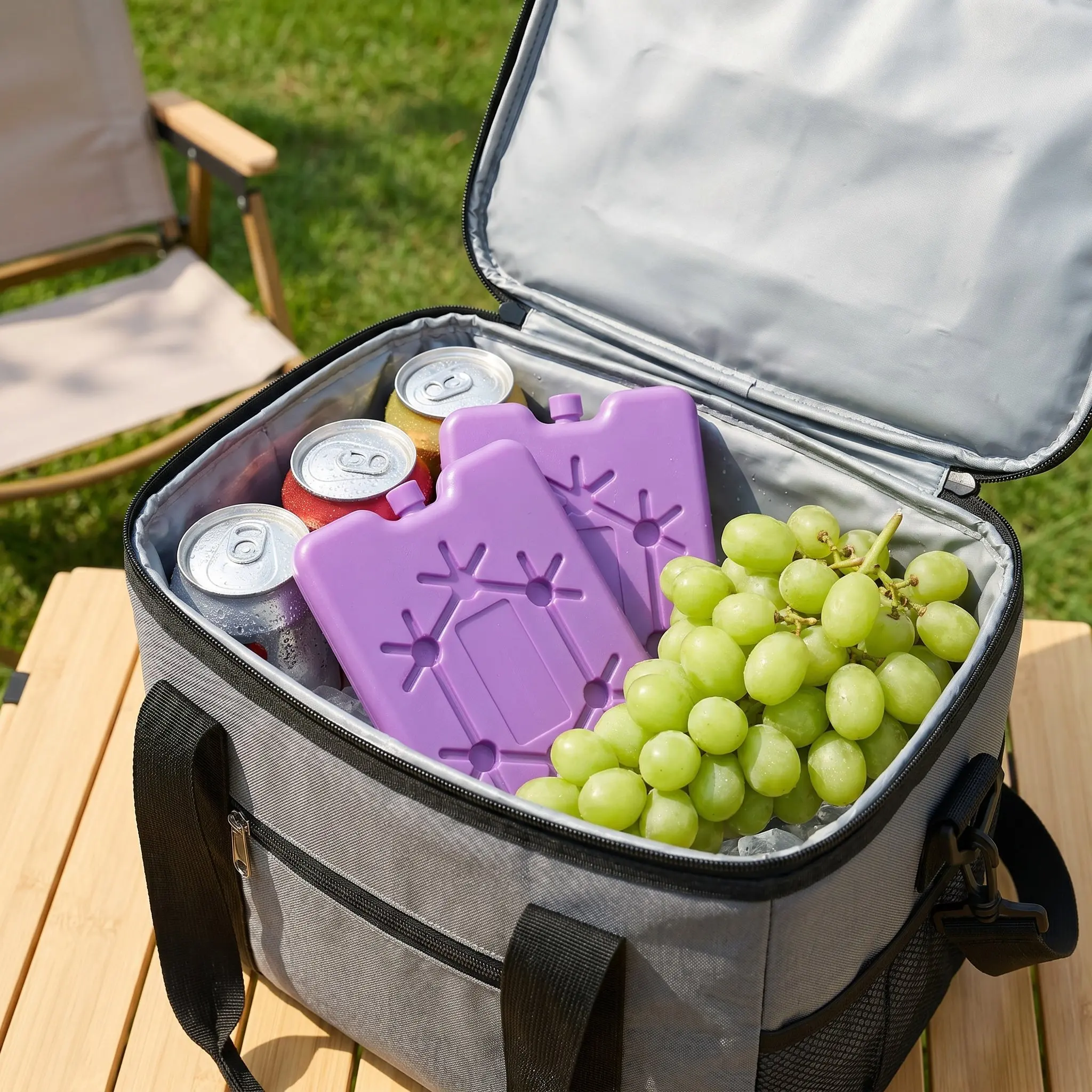 4Pcs 6Inch Slim Ice Packs 200ml Portable PE Freezer Blocks Cooling Accessories for Lunch Box Cooler Picnic School Sports Camping