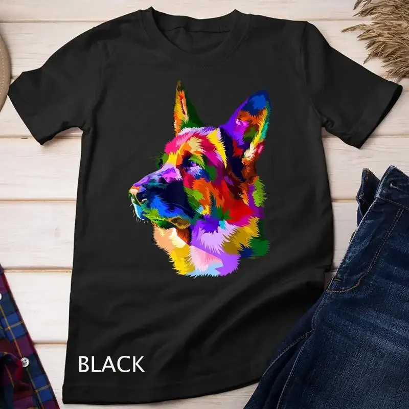 Colorful German shepherd German shepherd dog owner T Shirt Unisex T shirt