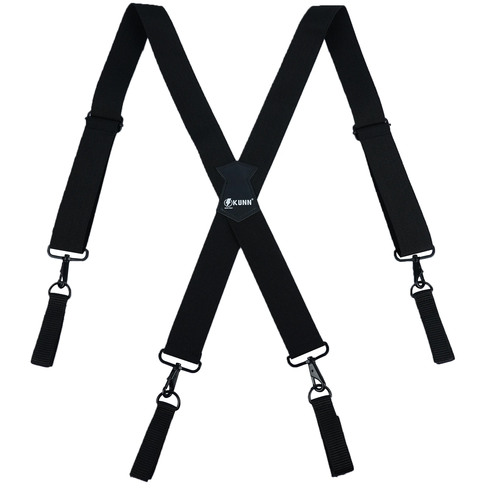 KUNN Tool Belt Suspenders Removable Padded Shoulder Work Suspenders with 4Pcs Attachment Loops,Comfortable and Adjustable