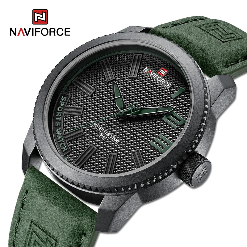 

NAVIFORCE 2022 Mens Watches Military Waterproof Male’s Quartz Clock Genuine Leather Strap Fashion Wristwatches Relogio Masculino