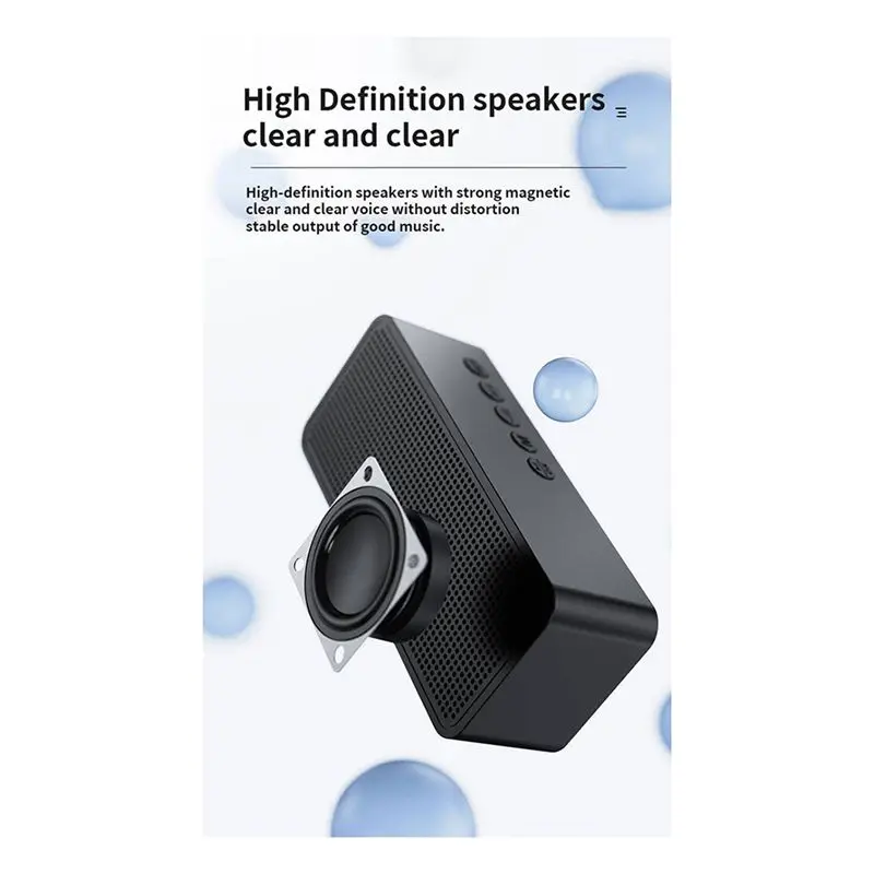 【lucky】 G50 Wireless Bluetooth Speaker with Alarm Clock FM Mini Card Temperature Display Mirror Audio Black