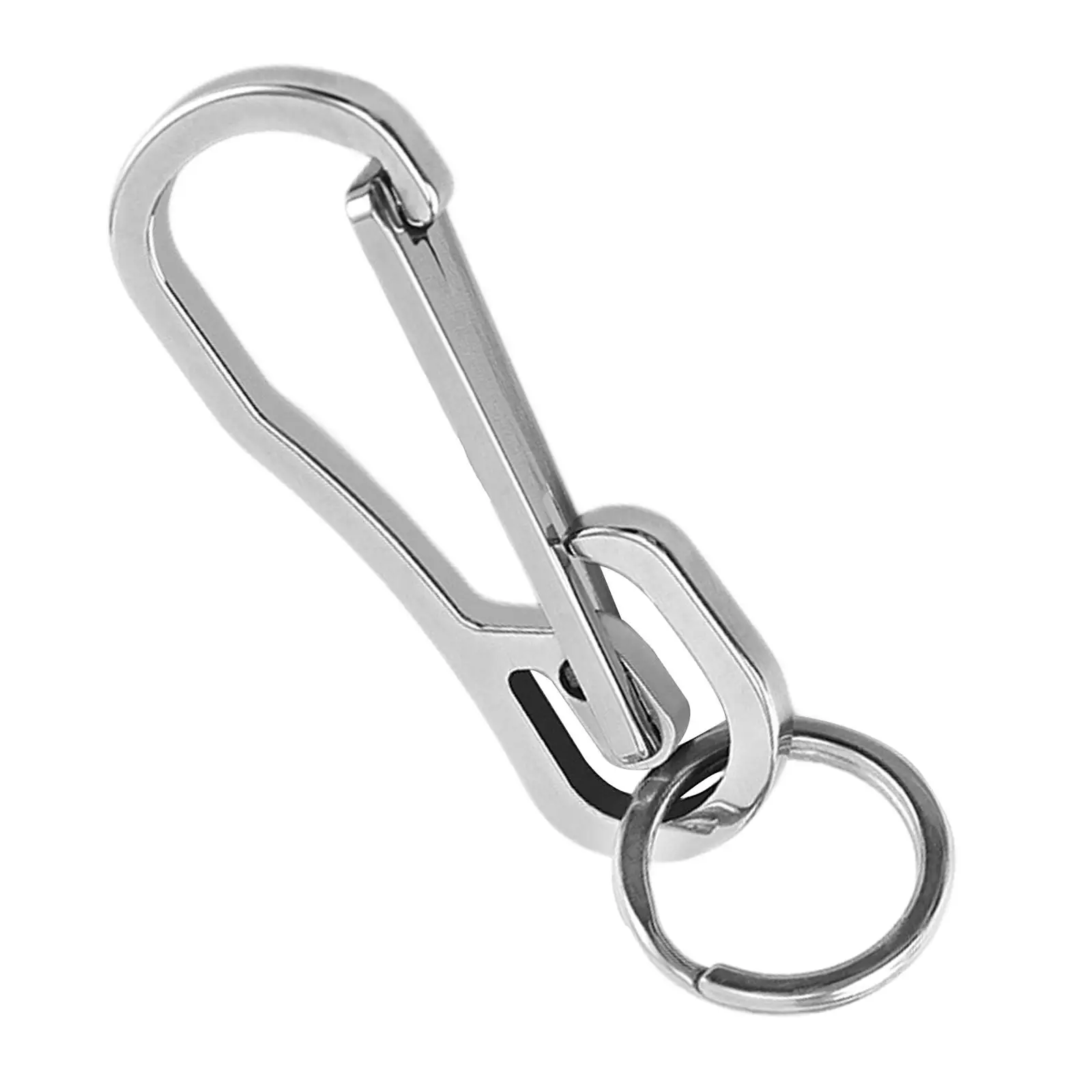 Quick Release Keychain Stainless Steel Carabiner Clip Portable Keyring Holder Chinese Style Good Fortune Pendant for Women Men